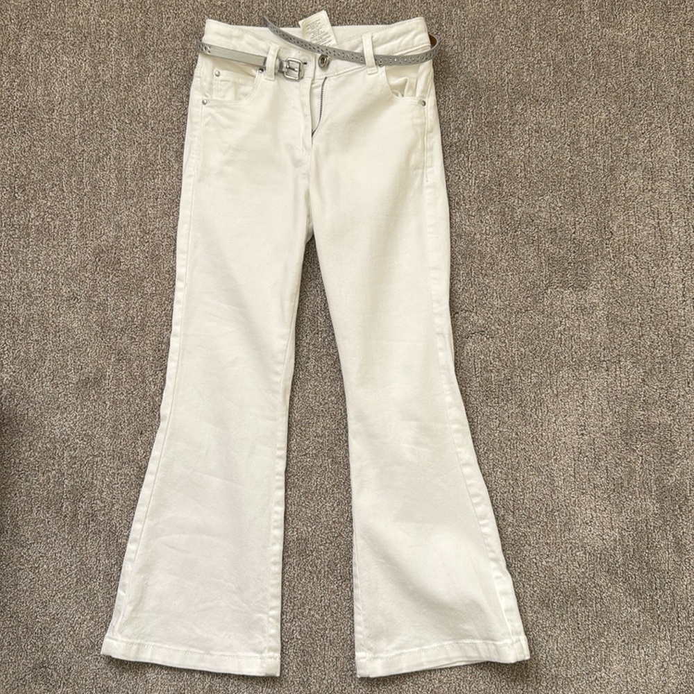IDO White jeans size S/128 cm excellent condition. Adjustable waist